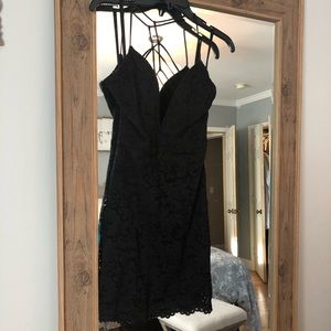 Bebe Black strappy mini dress